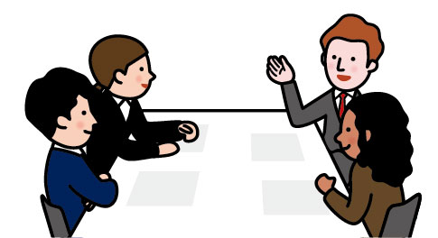 オリエンテーションを行っているイラスト