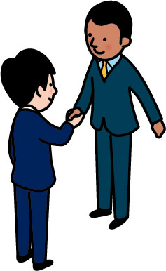 オリエンテーションを行っているイラスト