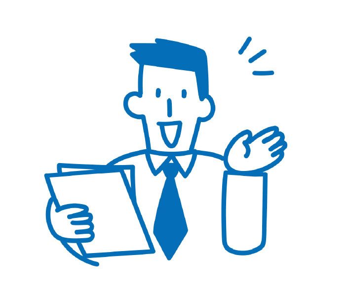 研修を行う男性のイラスト