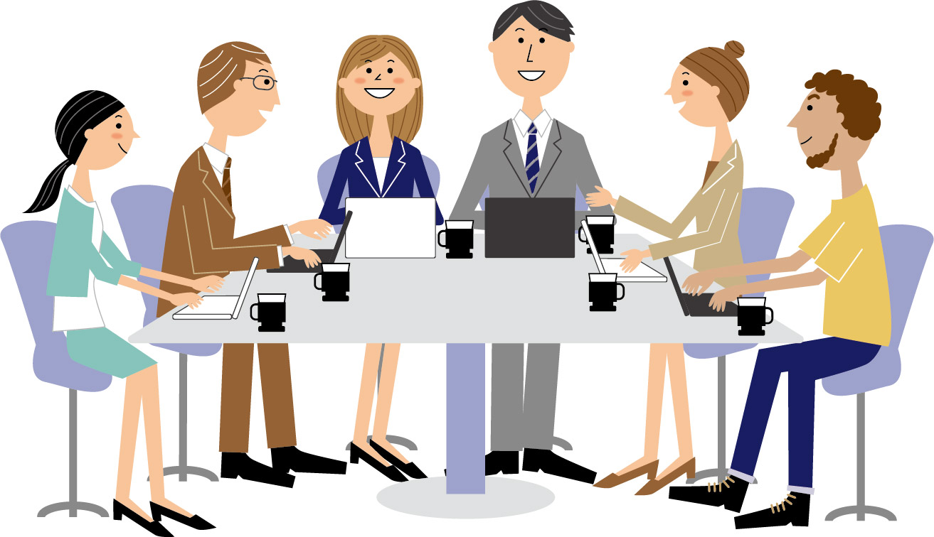 多国籍の人とレッスンを行っている様子のイラスト